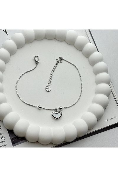 DS DİAMONDSHOP Anklet Steel Heart Model - BYÇHL-202408201