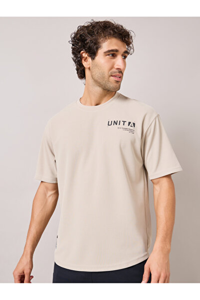 Anta Logo Print Waffle Knit T-Shirt