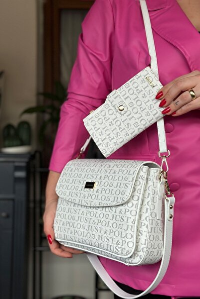 Just Polo Large Size 5 Compartments 2 Straps Crossbody Women's Shoulder Bag 2...