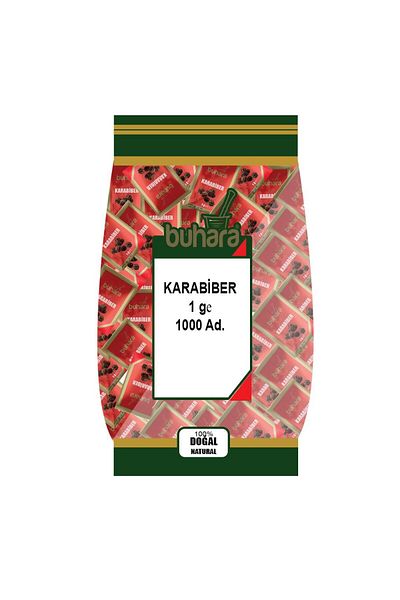 Buhara 1X1000 Pieces Disposable Pose Black Pepper Powder - 1 Gr
