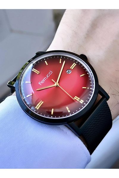 Ferrucci Men's Wicker Strap Wristwatch