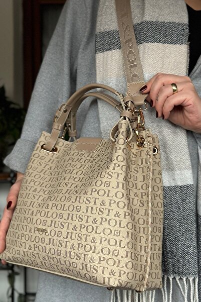 Just Polo حقيبة كتف وحقيبة يد نسائية مضفرة مكونة من 4 أقسام 2180 رطل