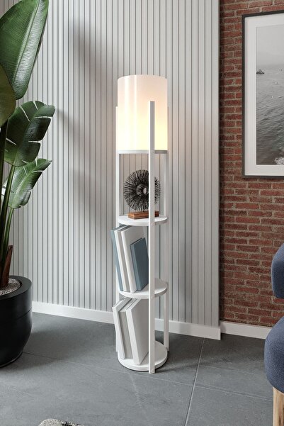 Genel Markalar Poppy Atlantik Çam Dekoratif Raflı Lambader