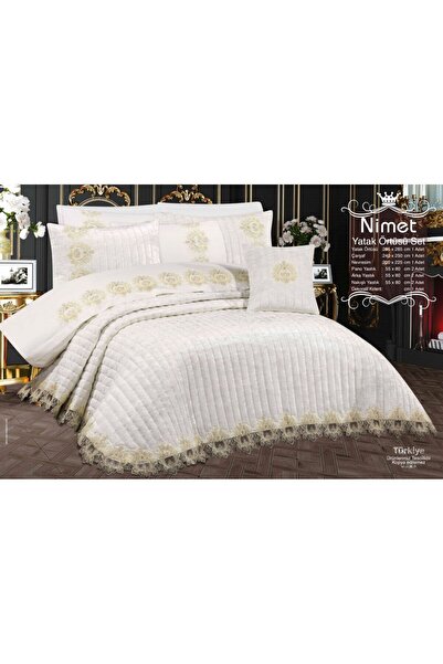 baladı home ev tekstil home collection Double Lace Bedspread - 10 Pieces, King Size Dowry Box