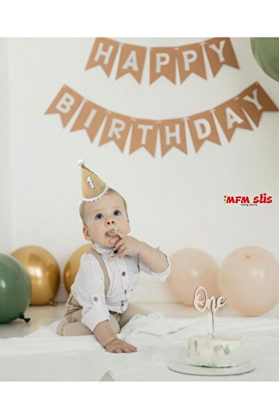 MFM Set de aniversare din paie Kraft pentru 1 an