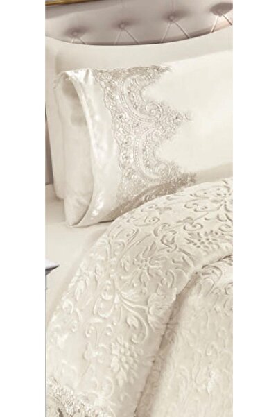 baladı home ev tekstil home collection Французький мереживний двоспальний комплект ковдр - Набір постільної білизни (3 частини)