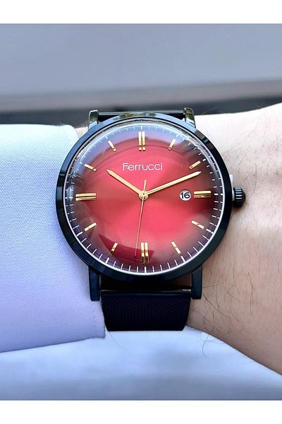 Ferrucci Men's Wicker Strap Wristwatch