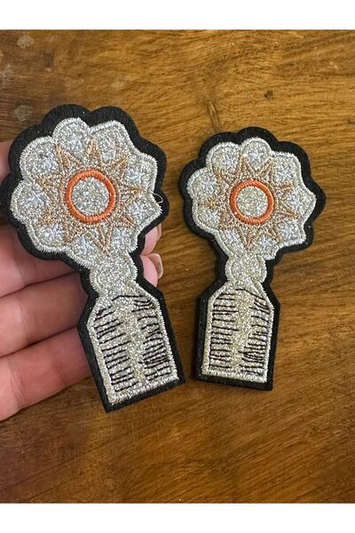 Gönülden Tasarım 9x5 cm Floare cu foi de argint care se lipsește la căldură 2...