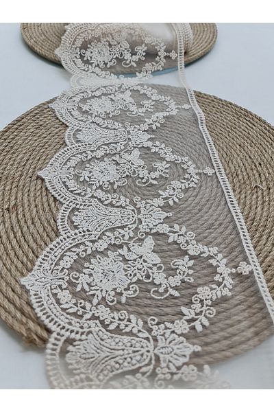 Esteks Dantel ve Tekstil Aksesuarları 9 μέτρα Guipure Lace Matte Polyester