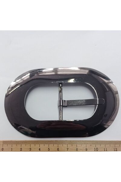 AĞIRSOY Curea metalică neagră nichelată - 2 bucăți de cataramă pentru femei