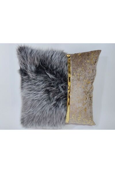 BALADI HOME pillowcase plush and velvet fabric Velvet Look square Throw Pillow Case with Gold Leather Accessories