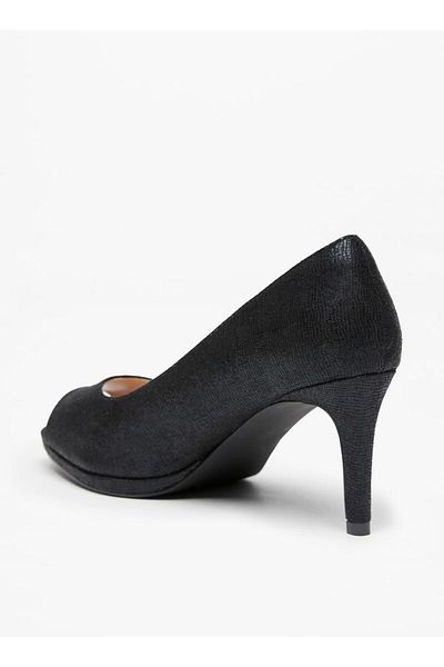 Celeste Women's Textured Pumps with Peep Toe and Stiletto Heels