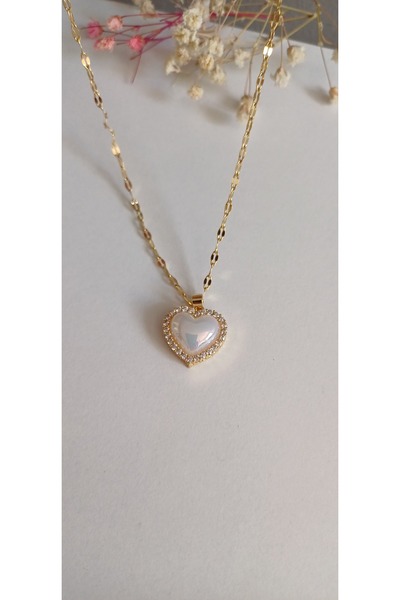 Feride قلادة نسائية من الفولاذ على شكل قلب 316L غير قابلة للتلف ومقاومة للون ...