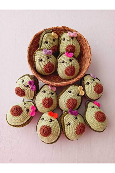 Bluoksweet Organik örgü oyuncak çocuk kız erkek yoda kuzu ejderha avakado anahtarlık amigurumi