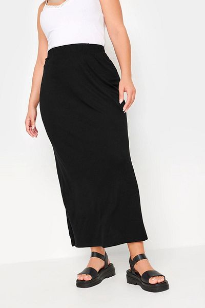 Stil Diva Comfortable Fit Large Size Stretch Long Skirt - Elastic Waist, No Pockets160038