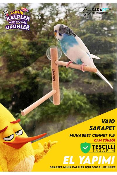 SAKAPET Va10 Model Bird Glass Perch with Suction Cup