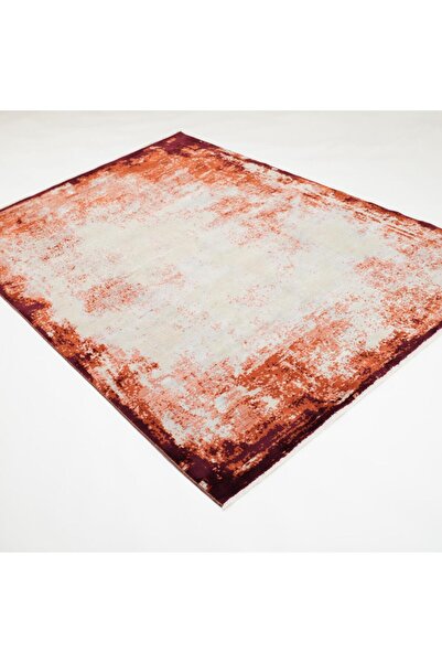 Halıcızade Tempus Serisi Soyut Çerçeve Desenli Gri/Turuncu Bambu Özel Tezgah ...