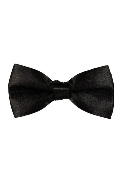 BLC Basic Line Co. Black Color Plain Bow Tie