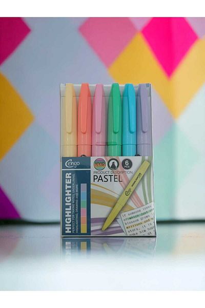 Cengo Pastel Highlighter Pen Set of 6