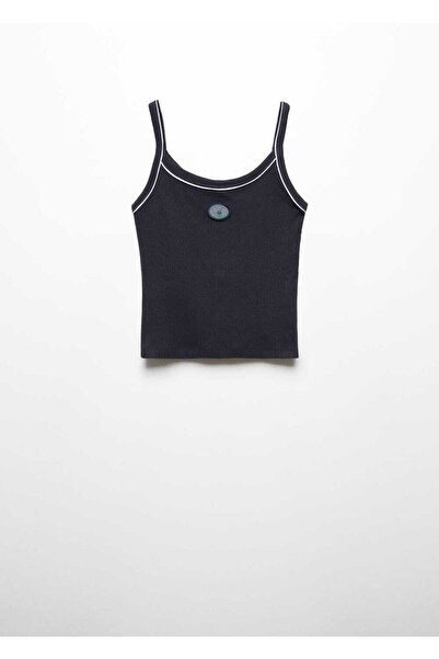 MANGO Woman Μπλούζα με ριμπ λουράκι