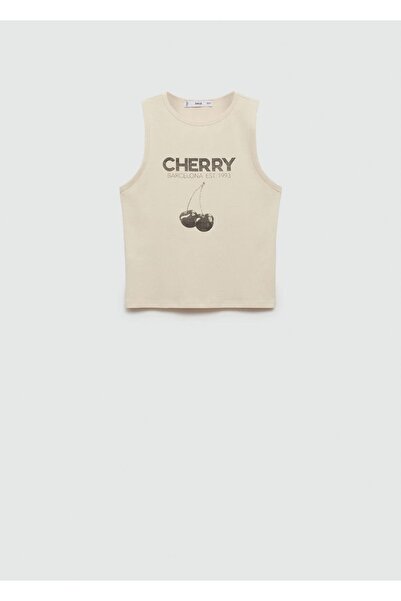 MANGO Woman Μπλούζα με λουράκι με σχέδιο