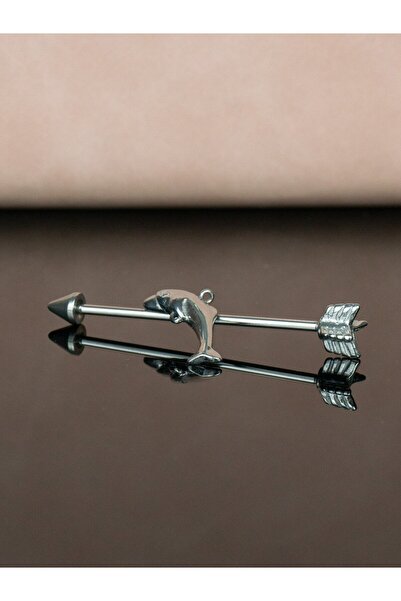 MORNEVA Oklu Yunus Balığı Çelik Köprü İndustrial Piercingi