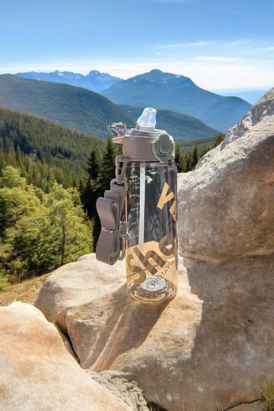 YDGR 900 ml Rope Strap - Easy to Use Water Bottle with Silicone Spout, Straw and Straw Free