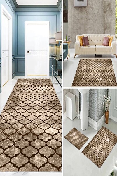 on the clouds 3'lü Yatak Odası Halısı Takımı Yolluk 3'lü Ogea (1ad 80 x 300 -...