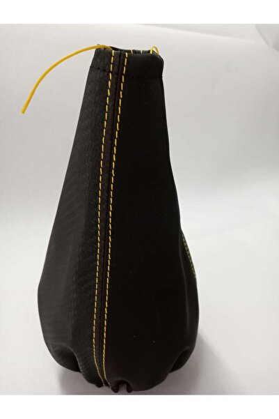 özgüven oto giyim Yellow Stitched Universal Gear Shift Bellows - Carbon Alkantre