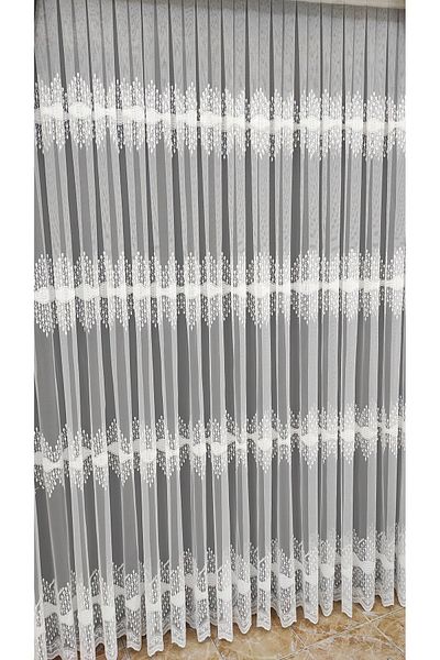 Mexess 1X3 Sik Pleat Embroidered Patterned Tulle Curtain