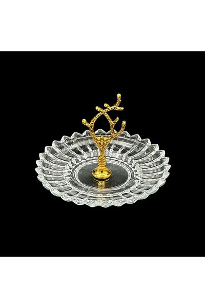 Rainbow Home Decor Gilded Glass Handle Small Tooth Turkish Delight Bowl