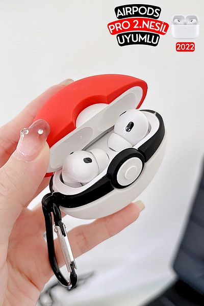 EWEC Pro 2Generation Compatible Poke Ball Figured Protective and Shock Absorbing Silicone Headphone Case