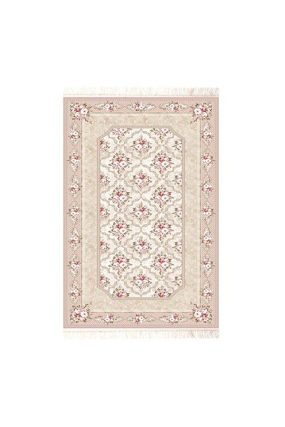 In House Soft Velvet Turkish Rectangular Door & Bath Mat -Pink - 60x40 cm