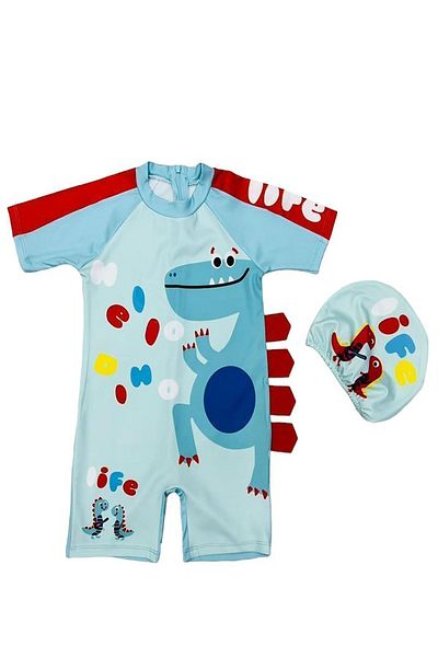 ÖYKÜ KİDS Baby Boy-Child Swimsuit - Sweet Dino and Shark Themed