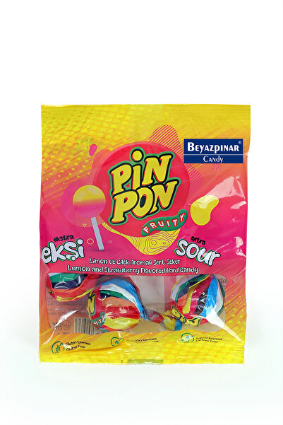 Beyazpınar Şekerleme Beyazpınar Pınpon Çiftrenk Ekşi Çilek&Limon Lolipop 16gr...