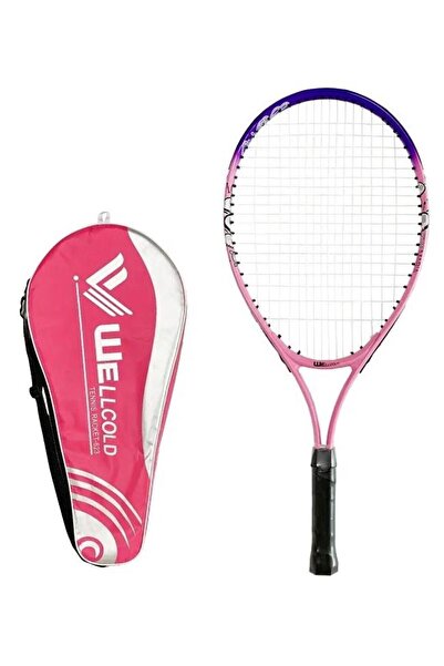 WELLCOLD Çantalı Kort Çocuk Tenis Raketi Set 23 İnç Pembe