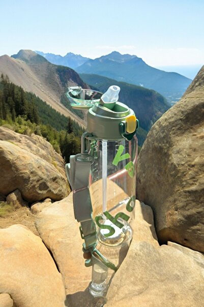 YDGR 900 ml Water Bottle with Rope Strap and Silicone Spout - Use with Straw and Without Straw, st-6682