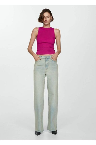 MANGO Woman Strappy Knitted Blouse