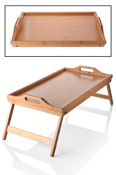 BALSA Home Natural Folding Footed Bamboo Tray Fma08537