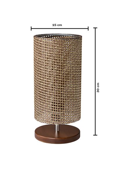 EFLIGHTDESIGN Wooden Lampshade Brown Modern Stylish Bedroom Living Room Table Lamp