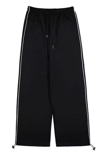 EFBUTİK Schwarze Jogginghose mit weitem Bein und elastischen Beinen