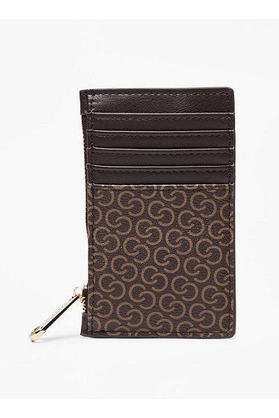 Celeste Monogram Print Cardholder with Zip Closure