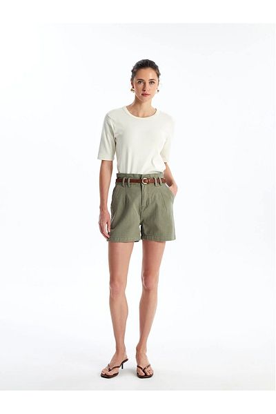 LC Waikiki LCW Jeansshorts für Damen – mit Gürtel