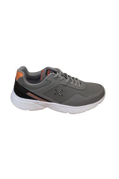 Kinetix Men's Grey-White Thick Sole Sports Walking Shoes