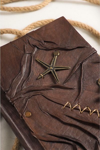 GUETTA Handmade Genuine Leather Daily Scrapbook Shamua Paper Star
