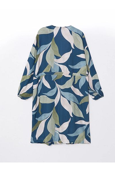 LC Waikiki Patterned Long Sleeve Shawl Collar Oversize Women's Kimono - Meric's Boutique