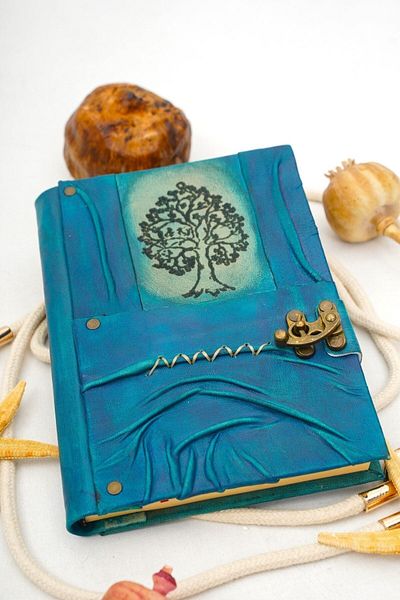 GUETTA Handmade Genuine Leather Daily Scrapbook Shamua Paper Tree of Life
