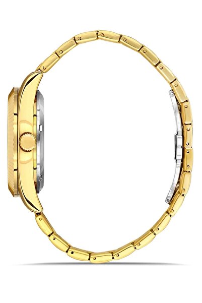 COMMES Otomatik Şarj Mekanizmalı Çelik Kordon Altın Yeşil Takvimli Erkek Klasik Kol Saati 8147c-ggy