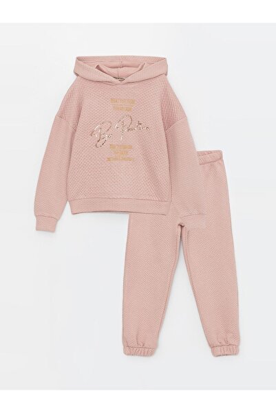 Little Star Kız Çocuk Üç İplik Kapitone Kapüşonlu Eşofman Takımı