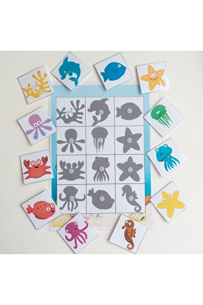 Etkinlik ve çocuk نشاط مطابقة كائنات البحر مع الظلال